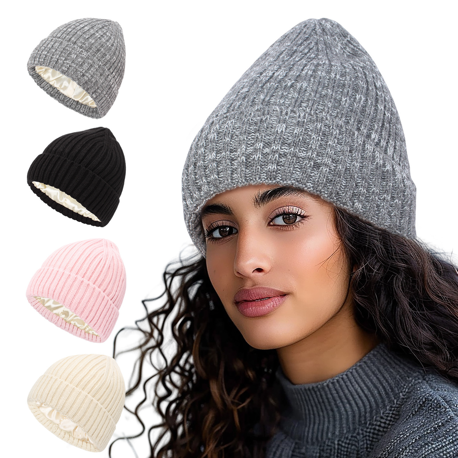 🧢 Bonnet Satin & Laine – Chaud et Élégant pour Homme et Femme – Image 8