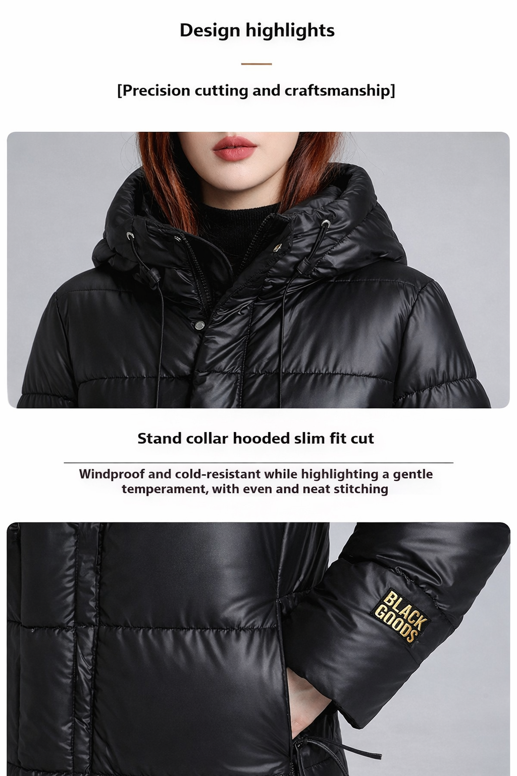 Women's Long Hooded Self-heating Graphene Cotton-padded Jacket 🎠Livraison offerte Gratuitement 🎠– Image 2
