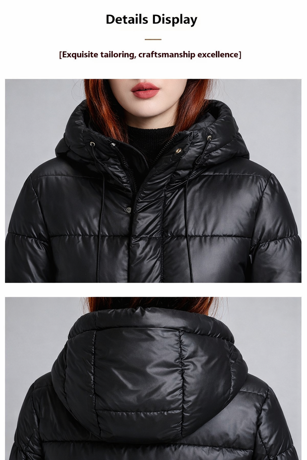 Women's Long Hooded Self-heating Graphene Cotton-padded Jacket 🎠Livraison offerte Gratuitement 🎠– Image 4