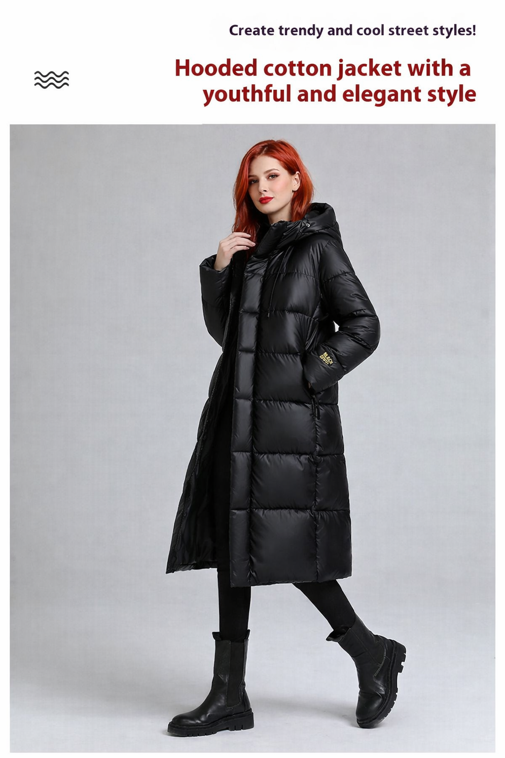 Women's Long Hooded Self-heating Graphene Cotton-padded Jacket 🎠Livraison offerte Gratuitement 🎠– Image 5