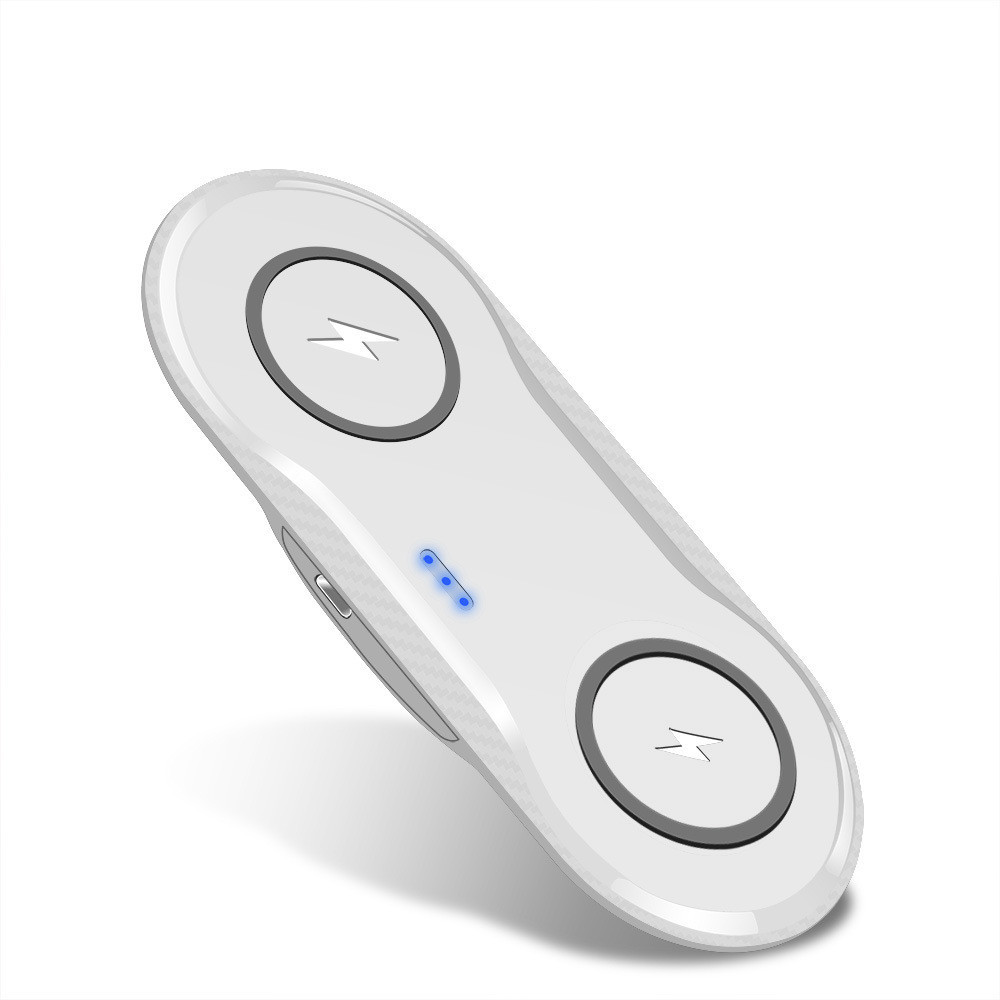 Compatible with Apple, Double Chargeur Sans Fil Qi 10W, Pour Iphone 11 Xs Xr X 8 Airpods Pro, Double Station De Charge Rapide 10W Pour Samsung S10 S20 – Image 4