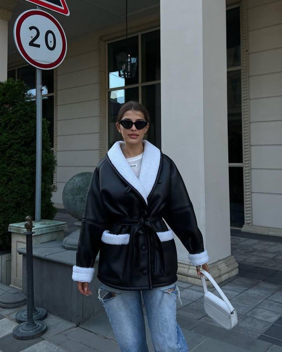 Leather And Fur Korean Style Long Sleeve Splicing Coat Women (Livraison entre 15 et 21 Jours + Livraison gratuite) – Image 8