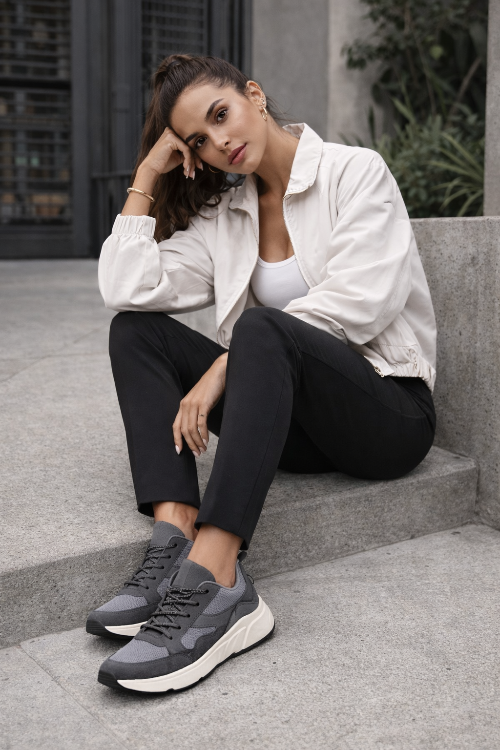 FERRO FOOTWEAR Gris + Bleu ciel -Sport Style pour femme - 🎠Livraison offerte- 👟 ØØ°Ø§Ø¡ رياضي نسائي Ù…Ø±ÙŠØ â€“ لون رمادي عصري