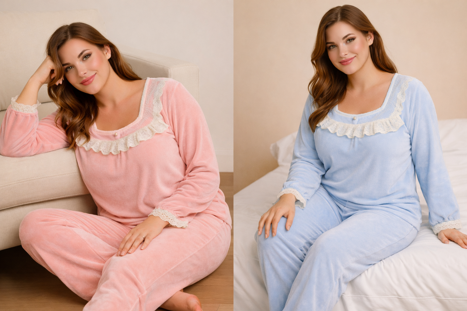 بيجاما مخمل ناعمة للنساء Pyjama Velours