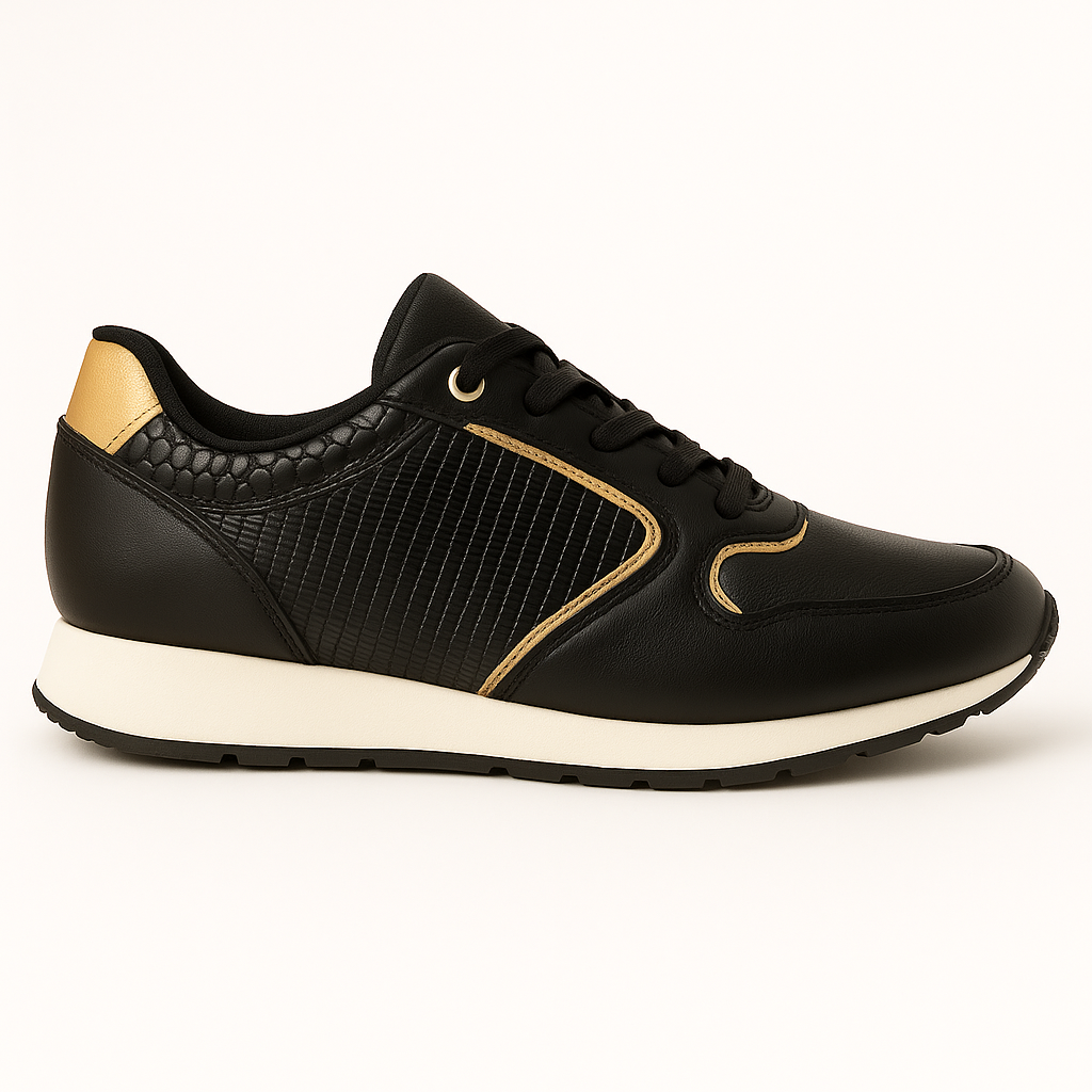 🖤 Sneakers Premium FERRO Footwear – Noir & Or 🖤 ØØ°Ø§Ø¡ FERRO الرياضي Ø§Ù„ÙØ§Ø®Ø± – أسود مع لمسة ذهبية – Image 8