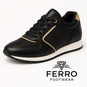 🖤 Sneakers Premium FERRO Footwear – Noir & Or 🖤 ØØ°Ø§Ø¡ FERRO الرياضي Ø§Ù„ÙØ§Ø®Ø± – أسود مع لمسة ذهبية